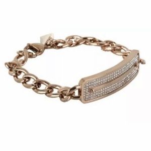 Rebecca Minkoff Pave ID Bracelet-Rose gold